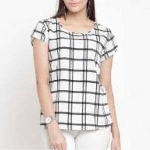 Jon & Anna Sleeveless Plaid Pleat Neck Cami